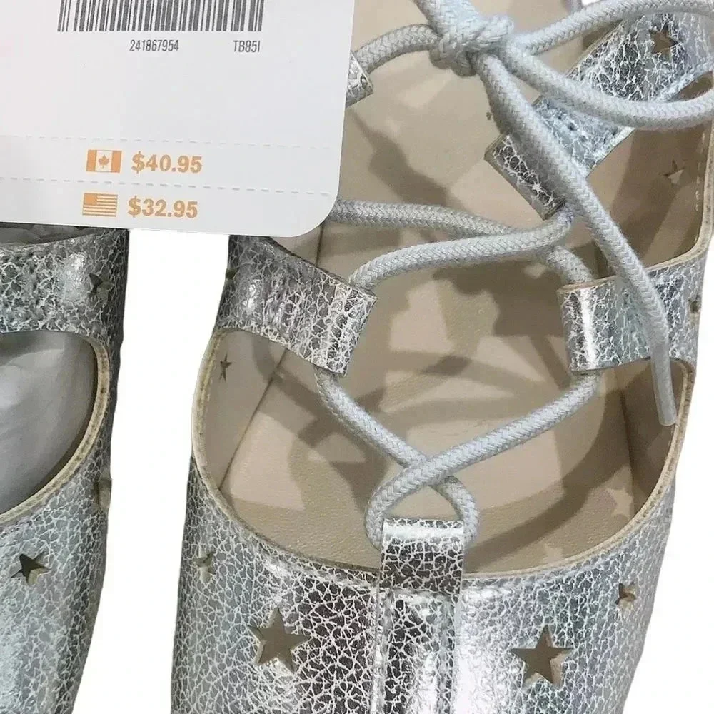Gymboree Metallic Silver Star Cut-out Sandals